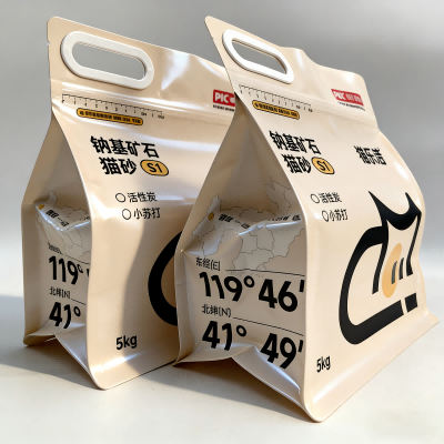 Mála Bruscair Cat Séalaithe Ocht-Thaobh le Láimhseáil Zipper