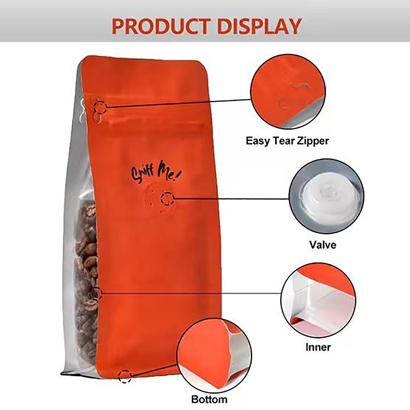 Frosted self-sealing coffee packaging bag